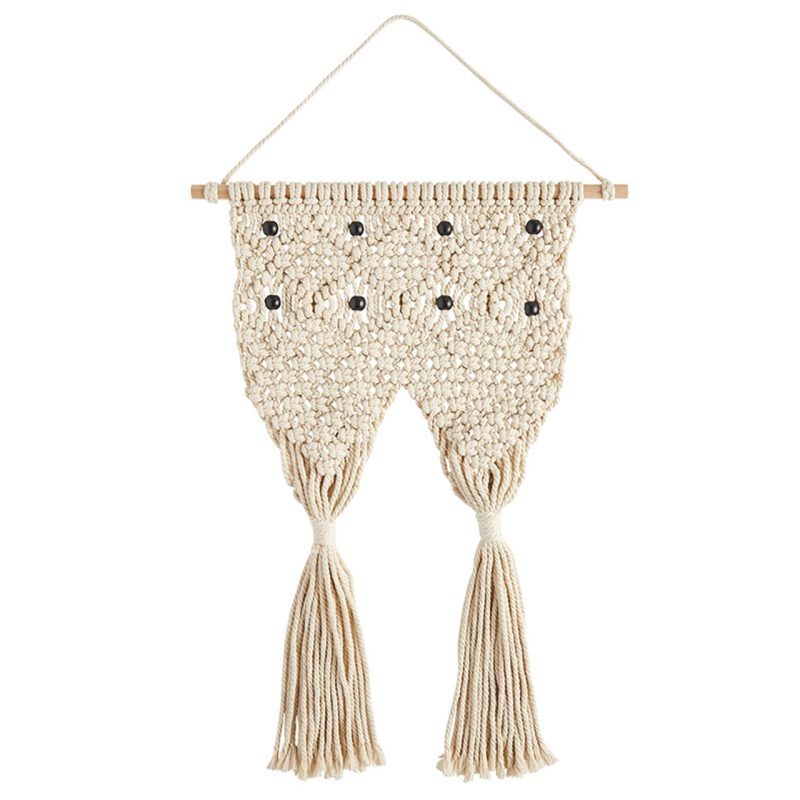 Macrame Two Pocket Plant Holder Hanging Wall Flower Plant Hanger 31 x 17 2