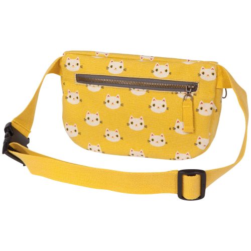 Meow Meow Cats Cotton Hip Bag Adjustable Strap Yellow Waist Belt Fanny Pack 3