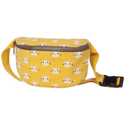 Meow Meow Cats Cotton Hip Bag Adjustable Strap Yellow Waist Belt Fanny Pack 5