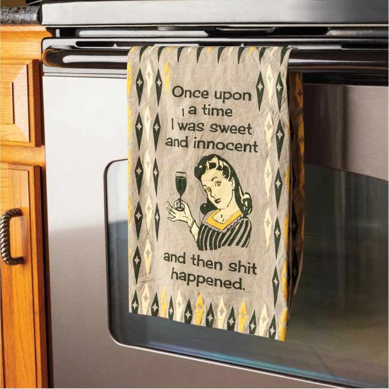 Once Upon A Time I Was Sweet And Innocent And Then Shit Happened Dish Cloth Towel Novelty Tea Towel Cute Kitchen Hand Towel 28 x 28