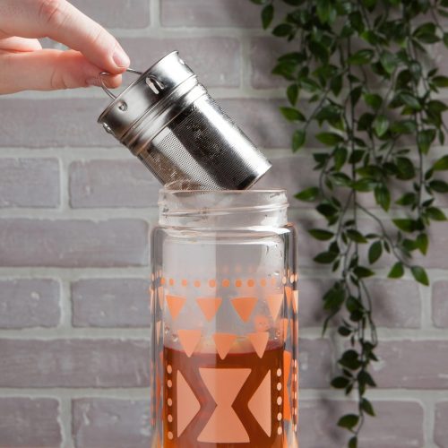 Pink Sustain Double Glass Tea Infuser Bottle Loose Leaf Tea Holder Steeper Strainer Filter 3