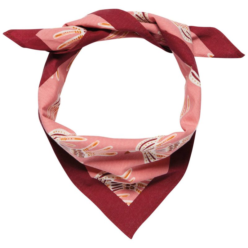 Plume Recycled Cotton Bandana Neck Scarf Headband in Soft Pink Hues 2