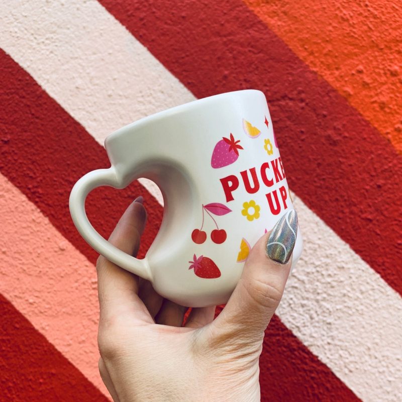 Pucker Up Heart Mug Stoneware Tea Coffee Cup 12oz 7