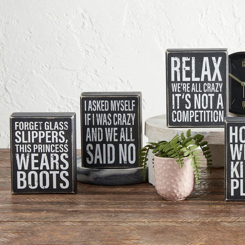 Relax Were All Crazy Its Not A Competition Box Sign Wooden Box Wall Tabletop Decor 4 x 5 5