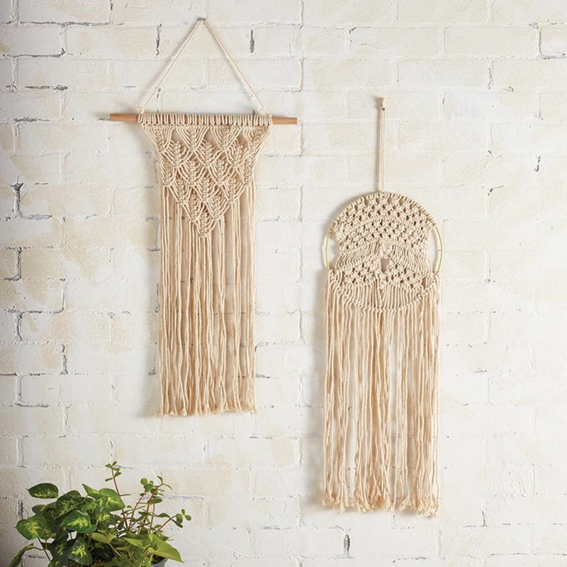 Round Hoop Macrame Bohemian Decor Decorative Macrame Wall Hanging 10 x 27 5 2