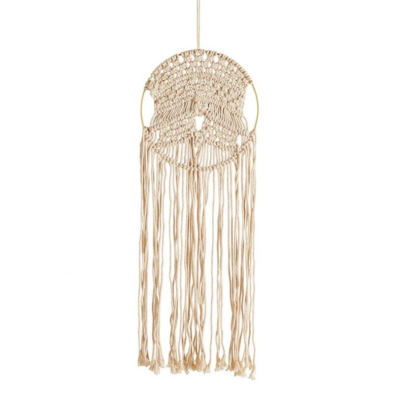 Round Hoop Macrame Bohemian Decor Decorative Macrame Wall Hanging 10 x 27 5