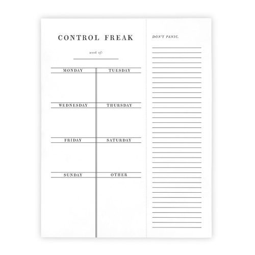 Set of 4 Copy of Control Freak Weekly List Notepad 8 5 x 11 Desk Planner 3