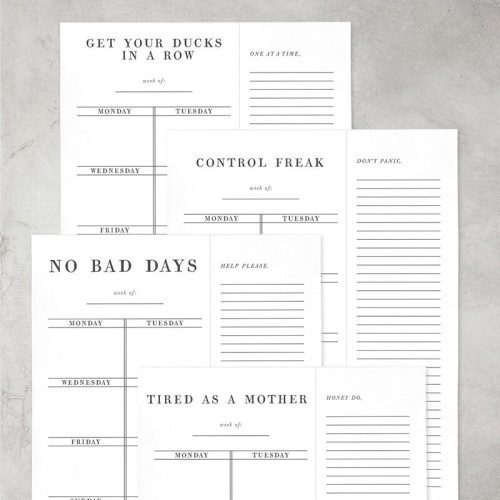 Set of 4 Copy of Control Freak Weekly List Notepad 8 5 x 11 Desk Planner 7