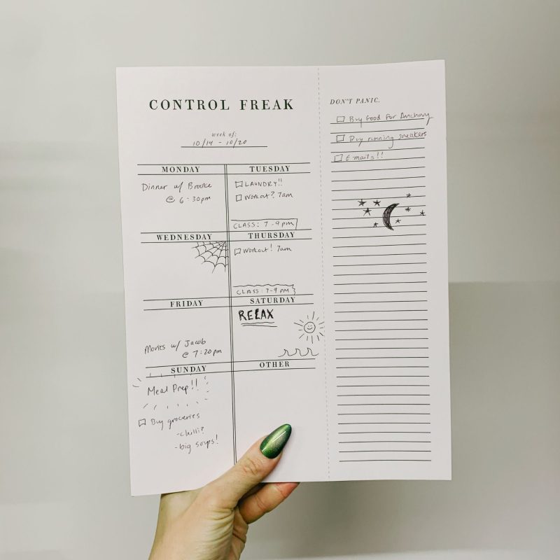 Set of 4 Copy of Control Freak Weekly List Notepad 8 5 x 11 Desk Planner 8