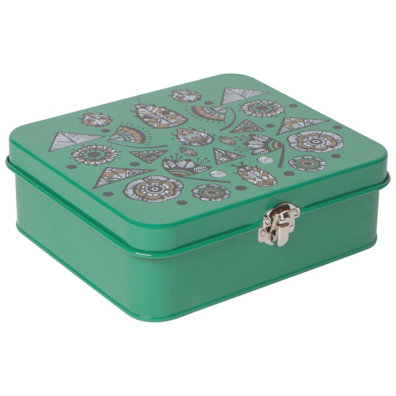 Shadowvale Keepsake Box Jewelry Tin Accessories Storage Organizer 7 x 6 25