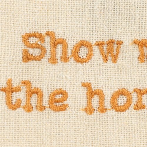 Show Me The Honey Honeybee Dish Cloth Towel Cotten Linen Cotton and Linen Embroidered Text 18 x 28 4