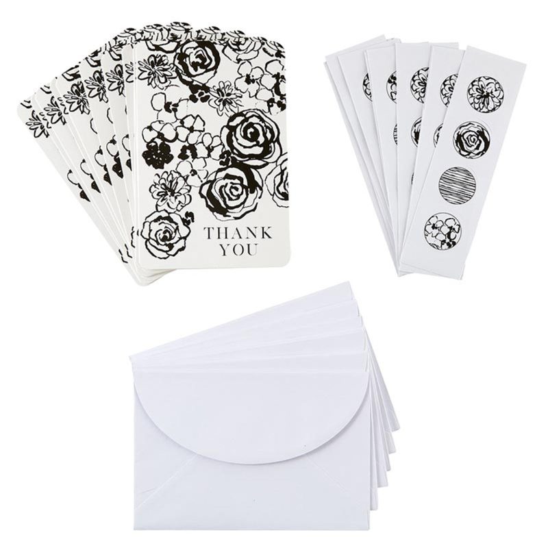 Thank You Card Set With Envelopes and Sticker Seals Blank Inside Greeting Cards Set of 12 2