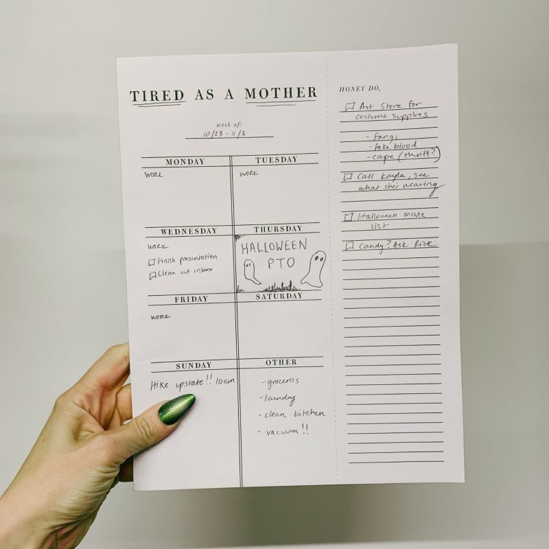 Tired As A Mother Weekly List Notepad 8 5 x 11 Desk Planner 3