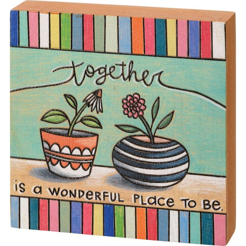 Together Is A Wonderful Place To Be Inspo Block Sign Woodburned Plant Design 4 x 4 2 94e8e3ac cfdf 4bce 8e2d 76fd06544b0e