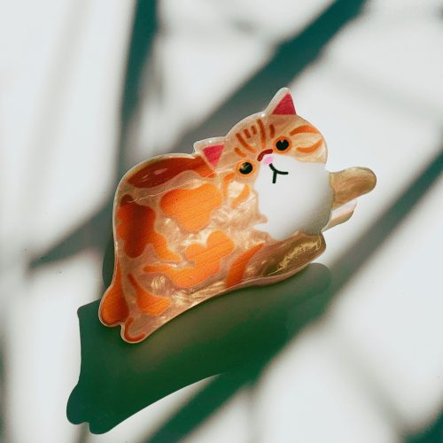 Velvet Claws Mini Orange Cat Hair Claw Claw Clip in Velvet Travel Bag 4