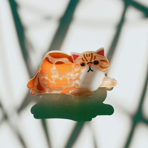 Velvet Claws Mini Orange Cat Hair Claw Claw Clip in Velvet Travel Bag 5