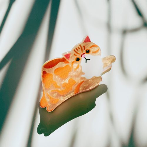 Velvet Claws Mini Orange Cat Hair Claw Claw Clip in Velvet Travel Bag 8