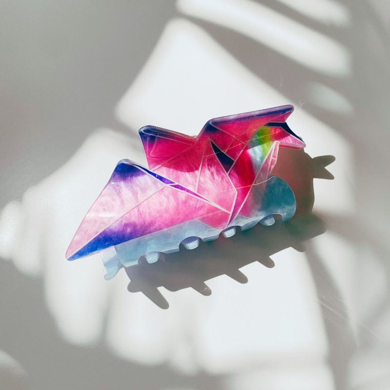 Velvet Claws Origami Bird Hair Clip Claw Clip in Velvet Travel Bag