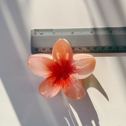 Velvet Claws Peach Flower Hair Claw Claw Clip in Velvet Travel Bag 6