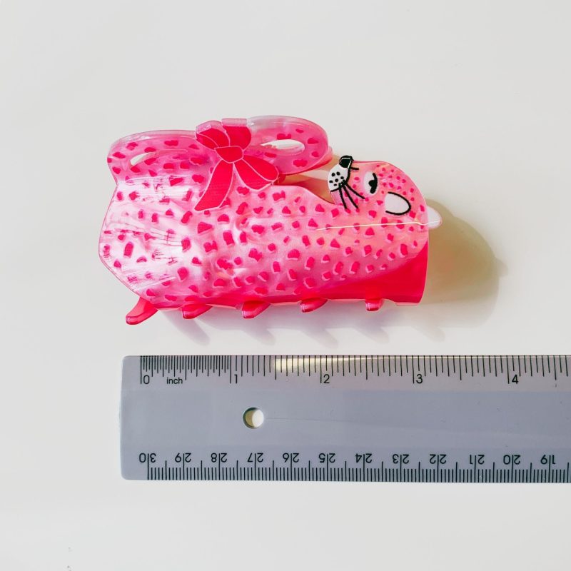 Velvet Claws Pink Leopard Hair Claw Claw Clip in Velvet Travel Bag 7