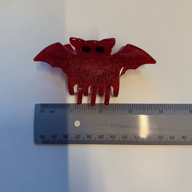 Velvet Claws Red Glitter Bat Mini Hair Claw Claw Clip in Velvet Travel Bag 11 271afaaa 79b4 4156 ada0 f6536ccd3859