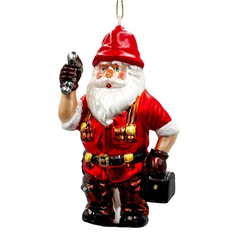 WBM 01HandymanSantaGlassOrnament SkilledBuilder TradesmanandRepairmanGift