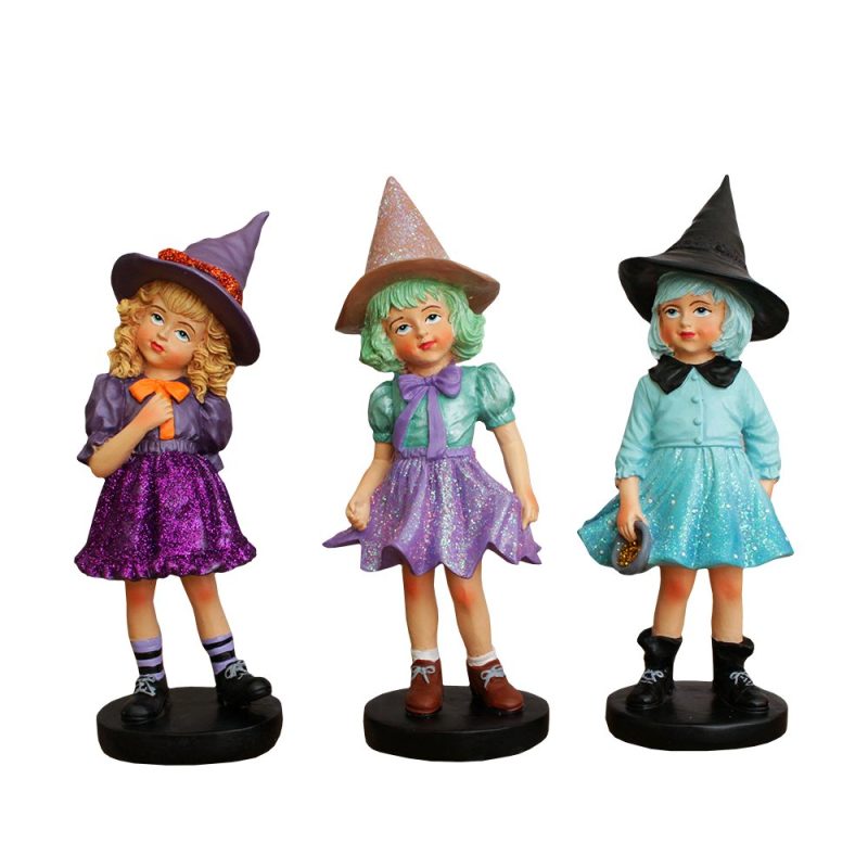 WBM 01MysticalVictorianWitchSistersSetofThreeFigurines Enchanted6StatuesforaBewitchingHalloweenTabletopDisplay