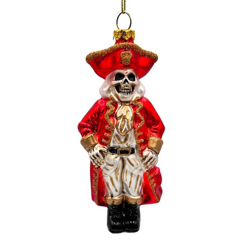 WBM 01SpookyPirateoftheHighSeasGlassOrnament CreepyHalloweenTreeDecoration