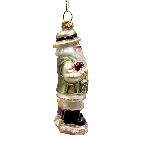 WBM 02AdventurousSafariSantaHandblownGlassOrnament AfricanJungleExplorerTravelThemedChristmasDecor