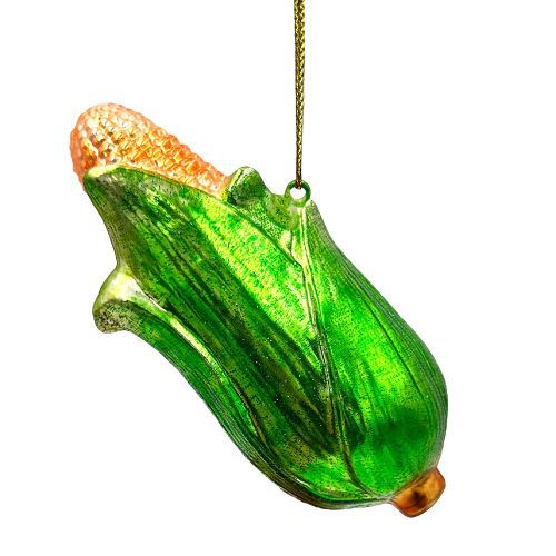 WBM 02CharmingCornGlassChristmasOrnament FarmerStyleTreeDecor