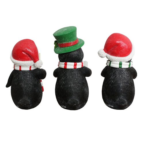 WBM 03CarrolingPenguinTrioSetofChristmasFigurines 6WinterHolidayStatueSetofThree