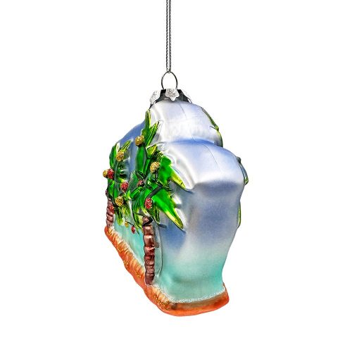 WBM 03MerryBeachmasChristmasPalmTreeGlassOrnament XmasinJulyTropicalDecor