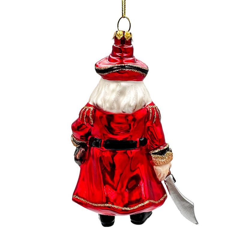 WBM 03SantaPirateGlassChristmasOrnament SeaSailerBanditUniqueTreeDecor