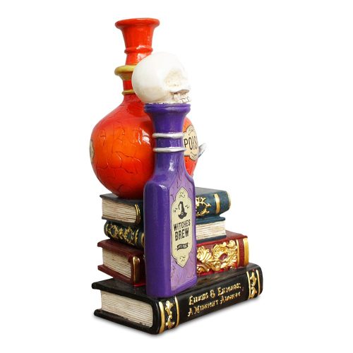 WBM 03Sorcerer sSyrupsSpookyLightedFigurine 8PotionsPoisonsandBooksHalloweenStatue