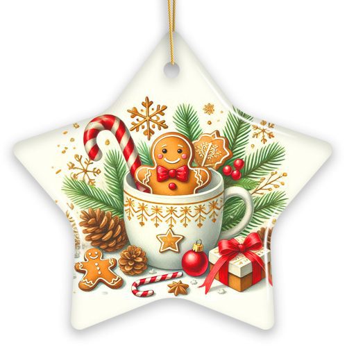 WBMAdorableGingerbreadManinaChristmasCupOrnament SweetandWarmHolidayGiftandTreeDecorStar