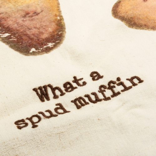 What A Spud Muffin Kitchen Towel Retro Style Hand Tea Dish Cloth 18 x 28 5