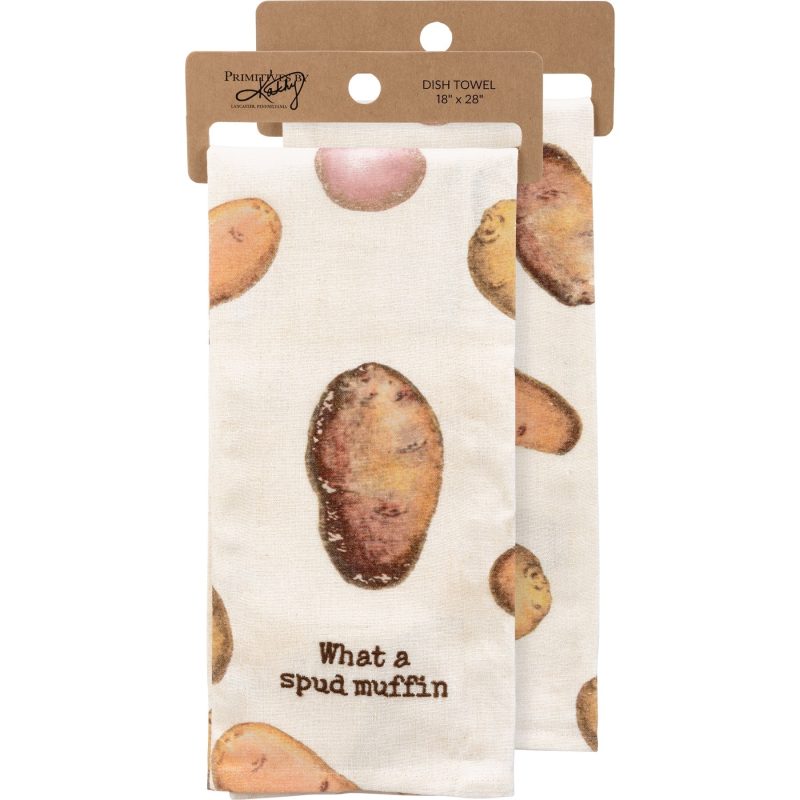 What A Spud Muffin Kitchen Towel Retro Style Hand Tea Dish Cloth 18 x 28