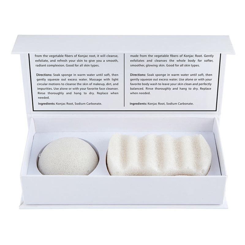 White Konjac Sponge Set Detoxify Exfoliate Skin Care