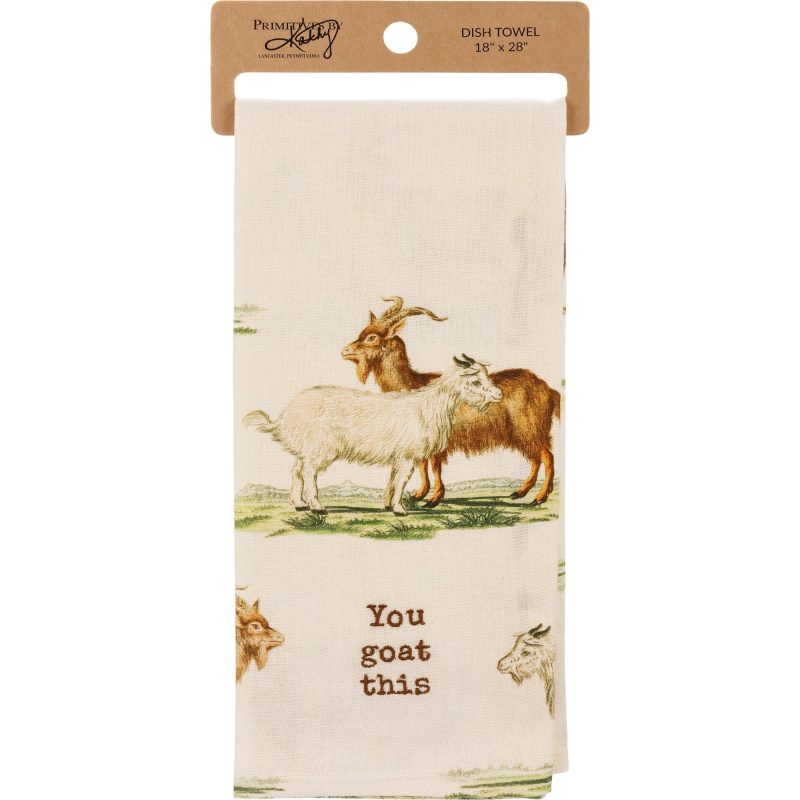 You Goat This Dish Cloth Towel Cotten Linen Novelty Tea Towel Cute Kitchen Hand Towel 18 x 28 2