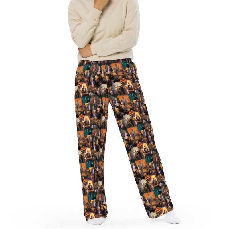 all over print unisex wide leg pants white front 65835f089f1b7