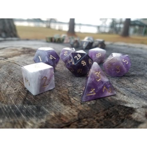 amethyst stone dice set 6