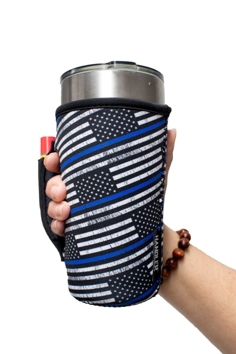 back the blue 20oz large coffee tea tumbler handlerdrink handlers 549046