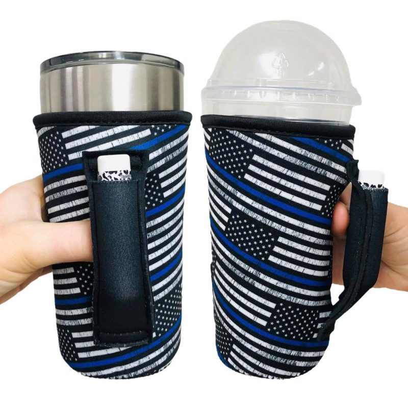 back the blue 20oz large coffee tea tumbler handlerdrink handlers 936939