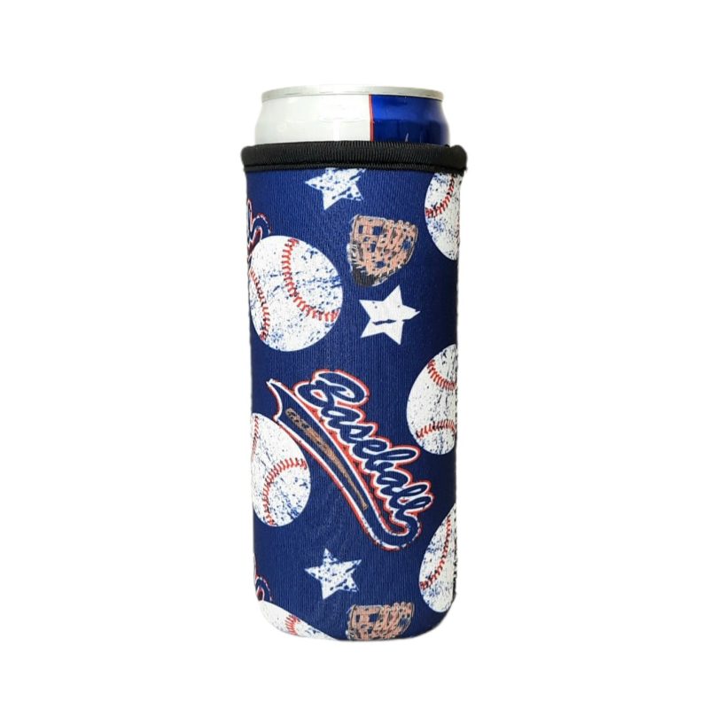 baseball 12oz slim can sleevedrink handlers 607000