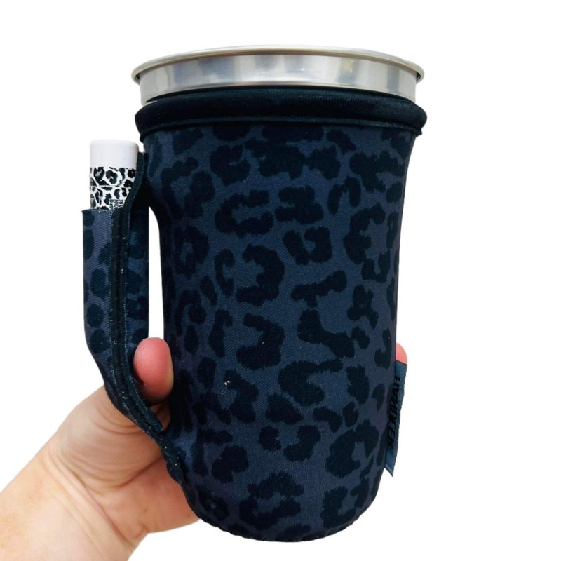 black leopard 16oz pint glass medium fountain drinks and hot coffee handlersdrink handlers 827837