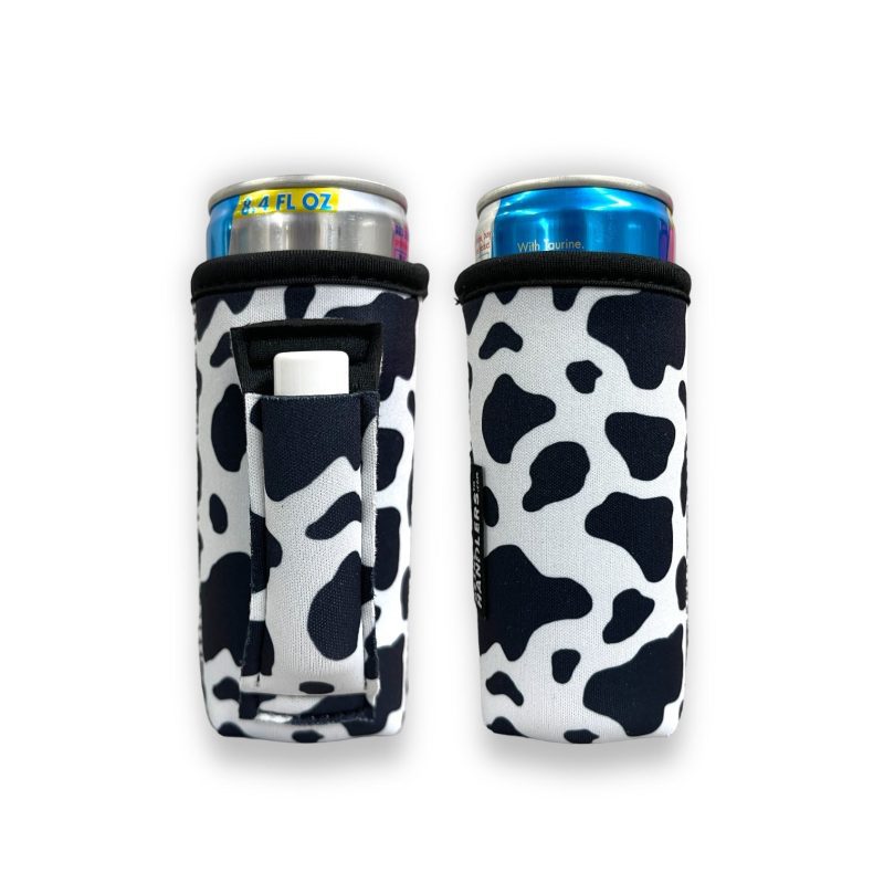 black white cow print 8 10oz slim can handlerdrink handlers 524291