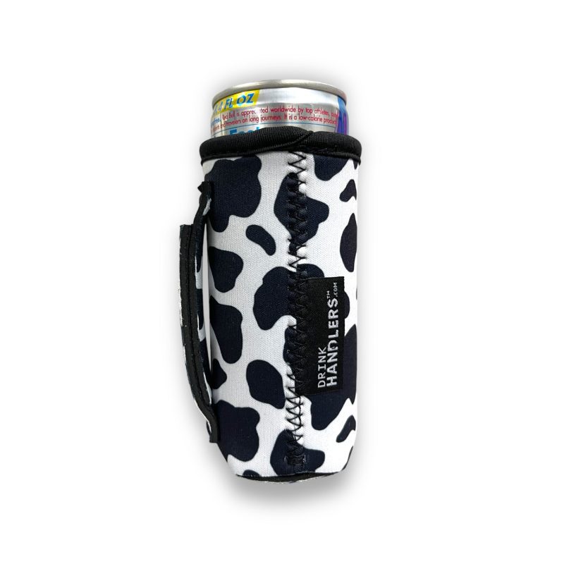 black white cow print 8 10oz slim can handlerdrink handlers 563452