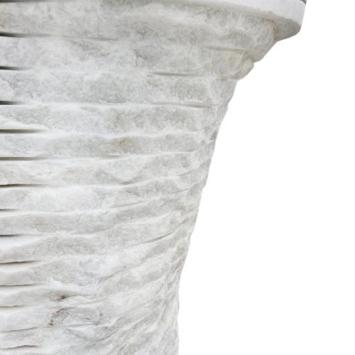 carrara marble designer pedestal W16xL16xH36 combed rough finish outiside closeup view