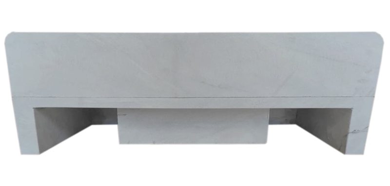 carrara white marble wall mount sink W18xL36xH6 polished with backsplash back view