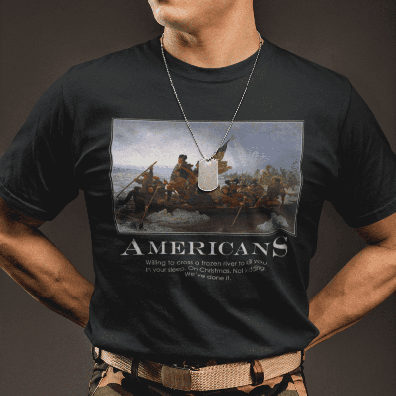 crewneck tee mockup of a man in an army outfit 21263